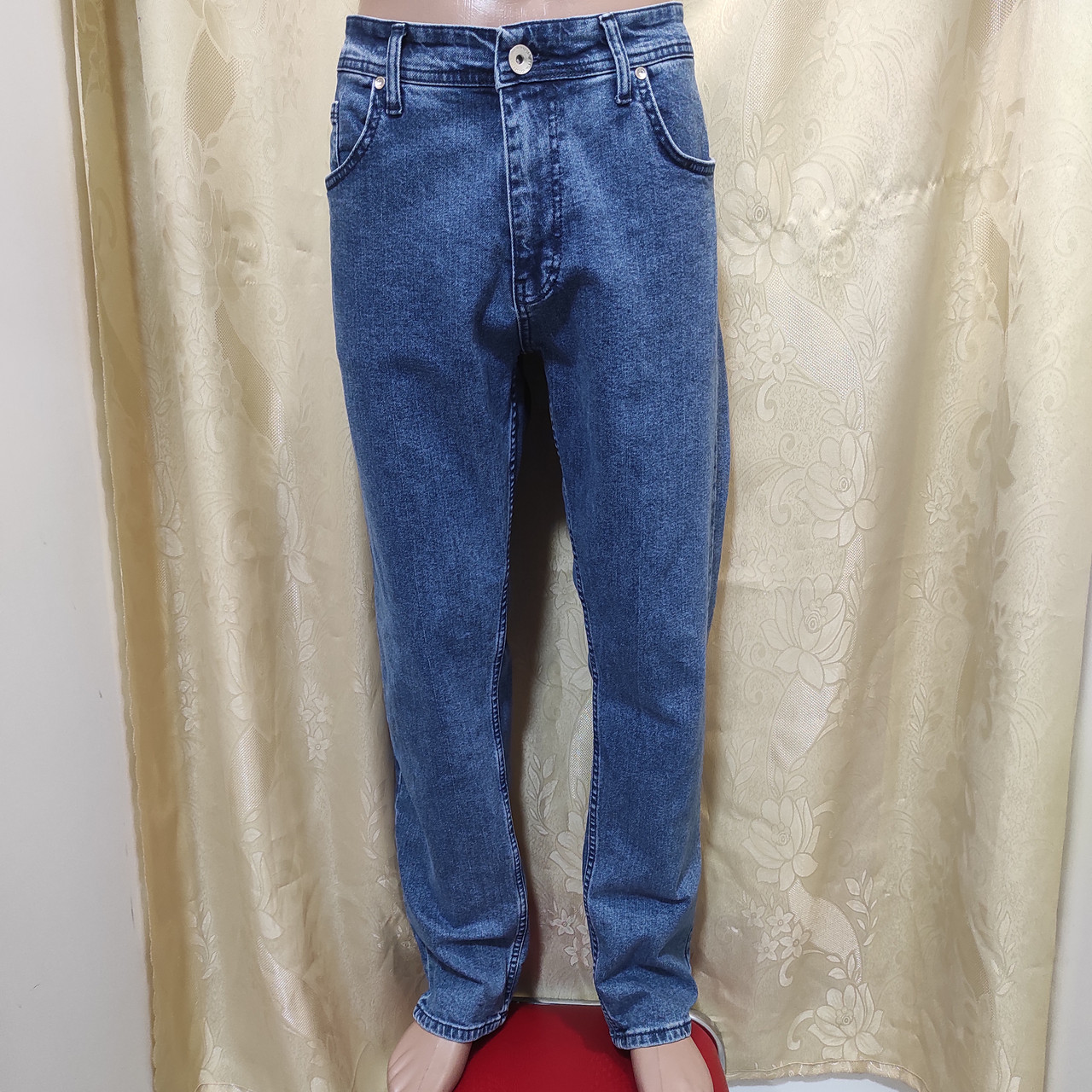 Джинси чоловічі Мом молодіжні стрейч блакитні, фото 1