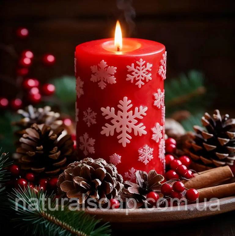 Силіконова форма молд для виготовлення свічок "Різдвяний Снігопад"