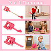 Дитячий набір для прибирання вакуумний пилосос 2 насадки підставка щітка звук підсвічування ігровий комплект для дитини, фото 4