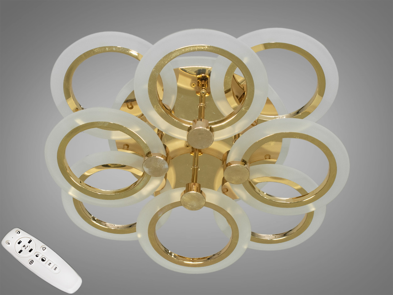 Стельова люстра Diasha з димером і кольоровою LED-підсвіткою 110W A8022/4+4G LED 3color dimmer