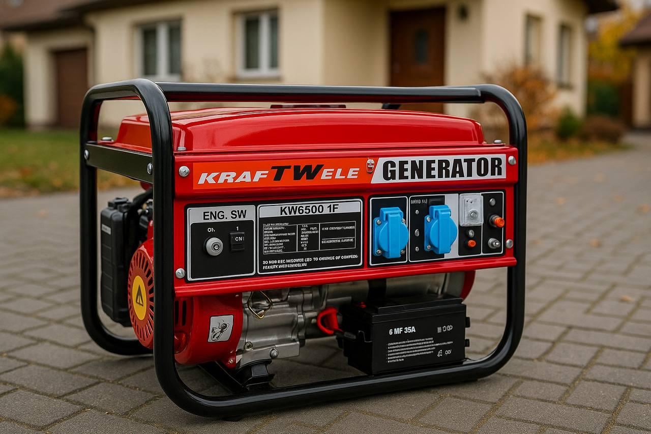 Генератор бензиновий KraftWele KW-6500 1F 3600 Вт ручний стартер однофазний, фото 1