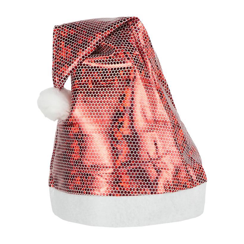 Новорічна шапка Діда Мороза блискуча, фото 1