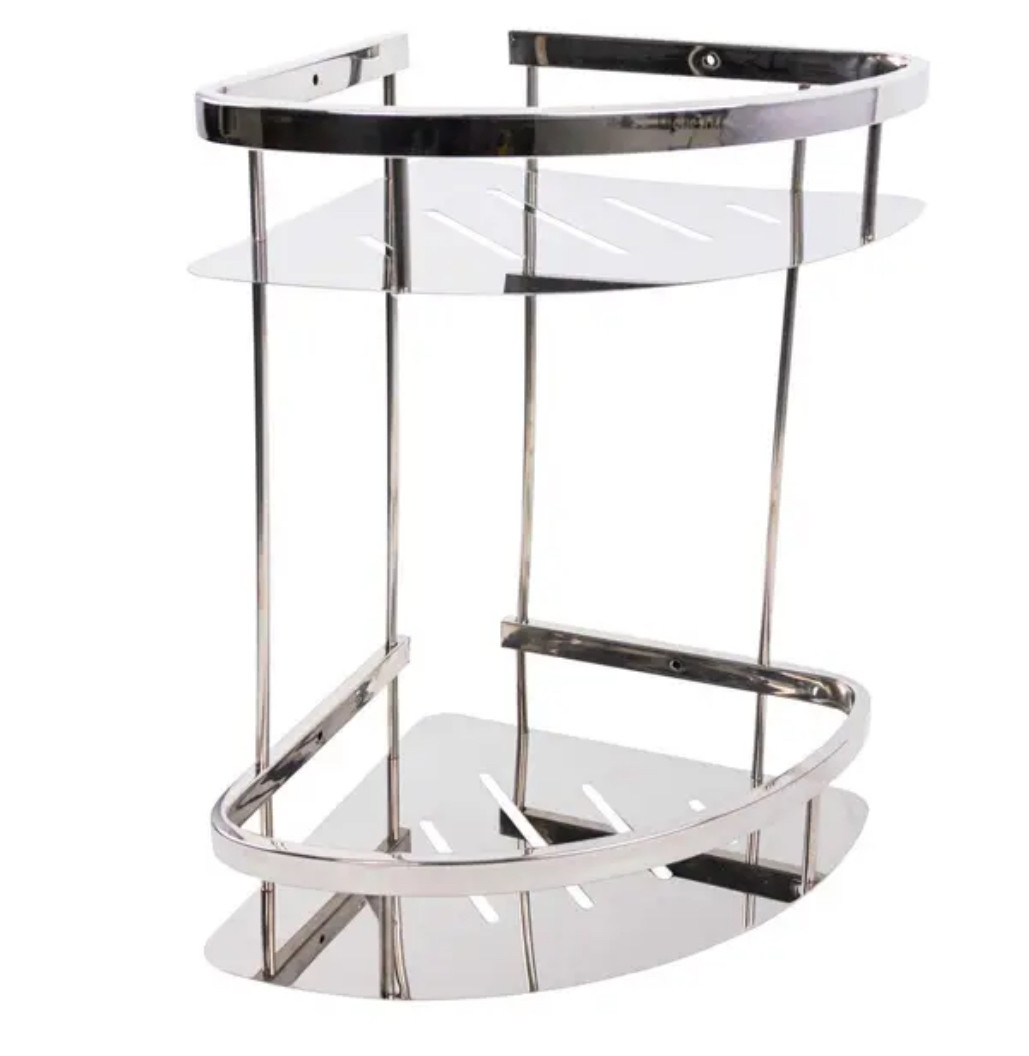 Полка в ванную 2яруса нержавеющая сталь