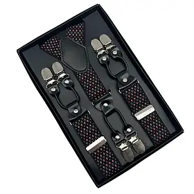 Підтяжки для штанів унісекс 6 металевих кліпс Solve — еластичні, регульовані, KT7003206 жаккард