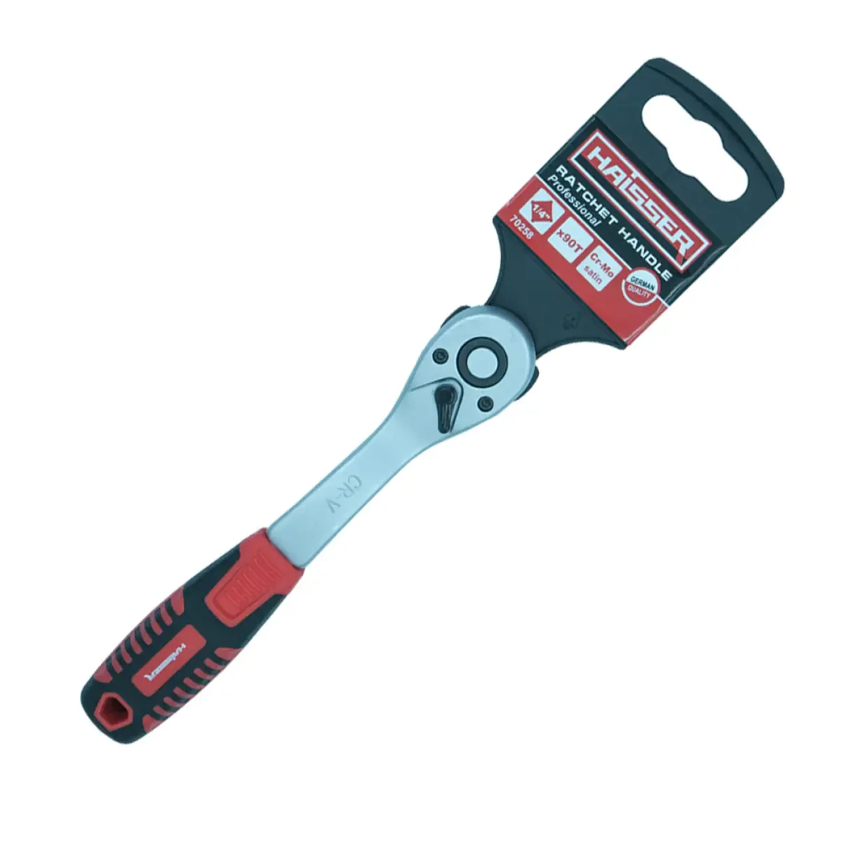 Ручка-тріскачка 1/4" 90 зубців Haisser 70258