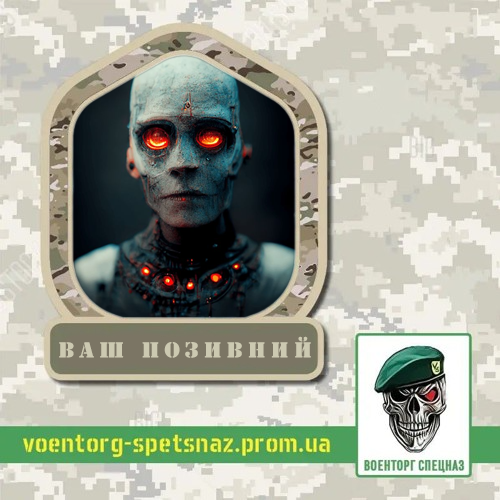 Шеврон  патч  "Андроид с горящими глазами" (morale patch) Сделаем любой шеврон!, фото 1