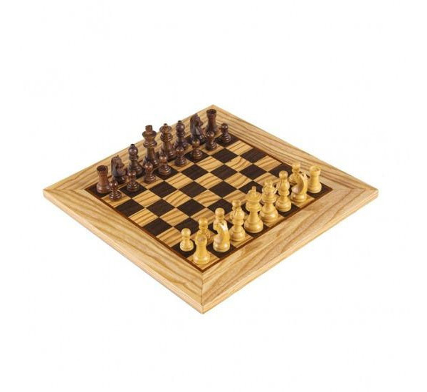 Шахи ручної роботи Manopoulos Wooden Chess set Olive Burl Chessboard 40 см (SW43B40H), фото 1