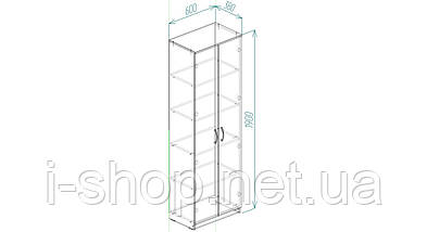 Шафа Анжело Ferrum-decor на 5 полиць 2 двері 1900x600x380 ДСП Дуб Сонома 16 мм (FRD-104980), фото 5