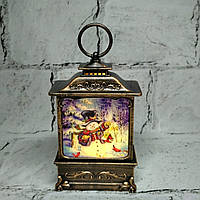 LED свічка Ліхтарик новорічний декор Ретро Сніговик 12х7х2,5 см MA25-14-3