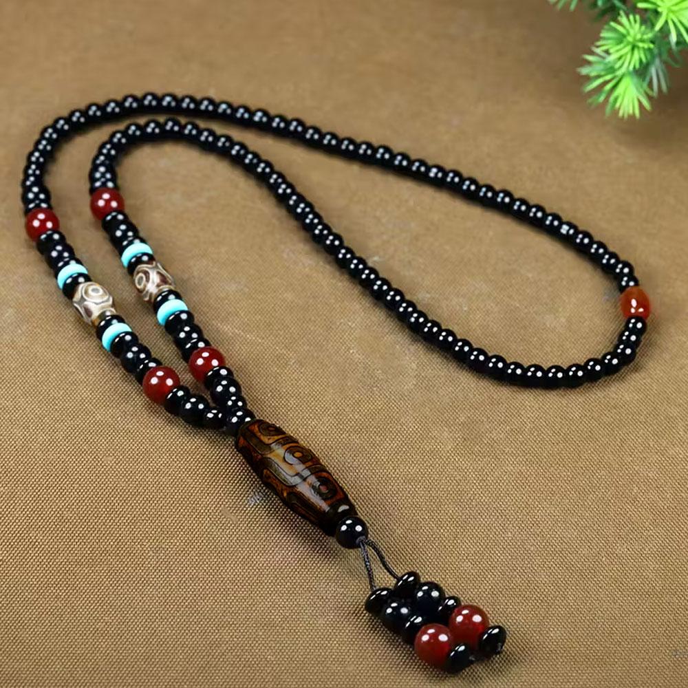 Тибетське намисто з Агата з намистиною Дзі, фото 1