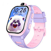 Детские смарт часы AS10 с SIM картой, прослушкою, GPS трекером и IPX7 влагозащитой Операционная система Android Фиолетовый