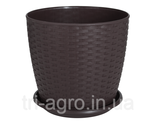 Вазон Ротанг з підставкою 16*15см темно-коричневий (шт.)