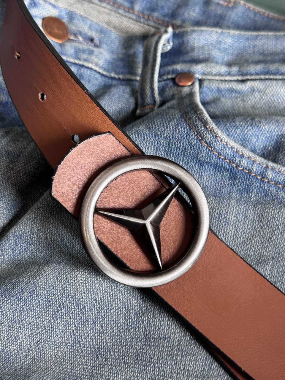 Ремінь чоловічий Mercedec з коробкою двосторонній чорний, коричневий, фото 1