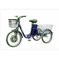 Трехколесный электровелосипед HAPPY (Blue) (трицикл) + реверс! (350 Вт)
