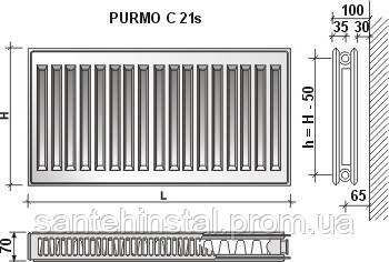 Радиатор Purmo С 22 600х1000 (боковое подключение) - фото 5 - id-p11219778