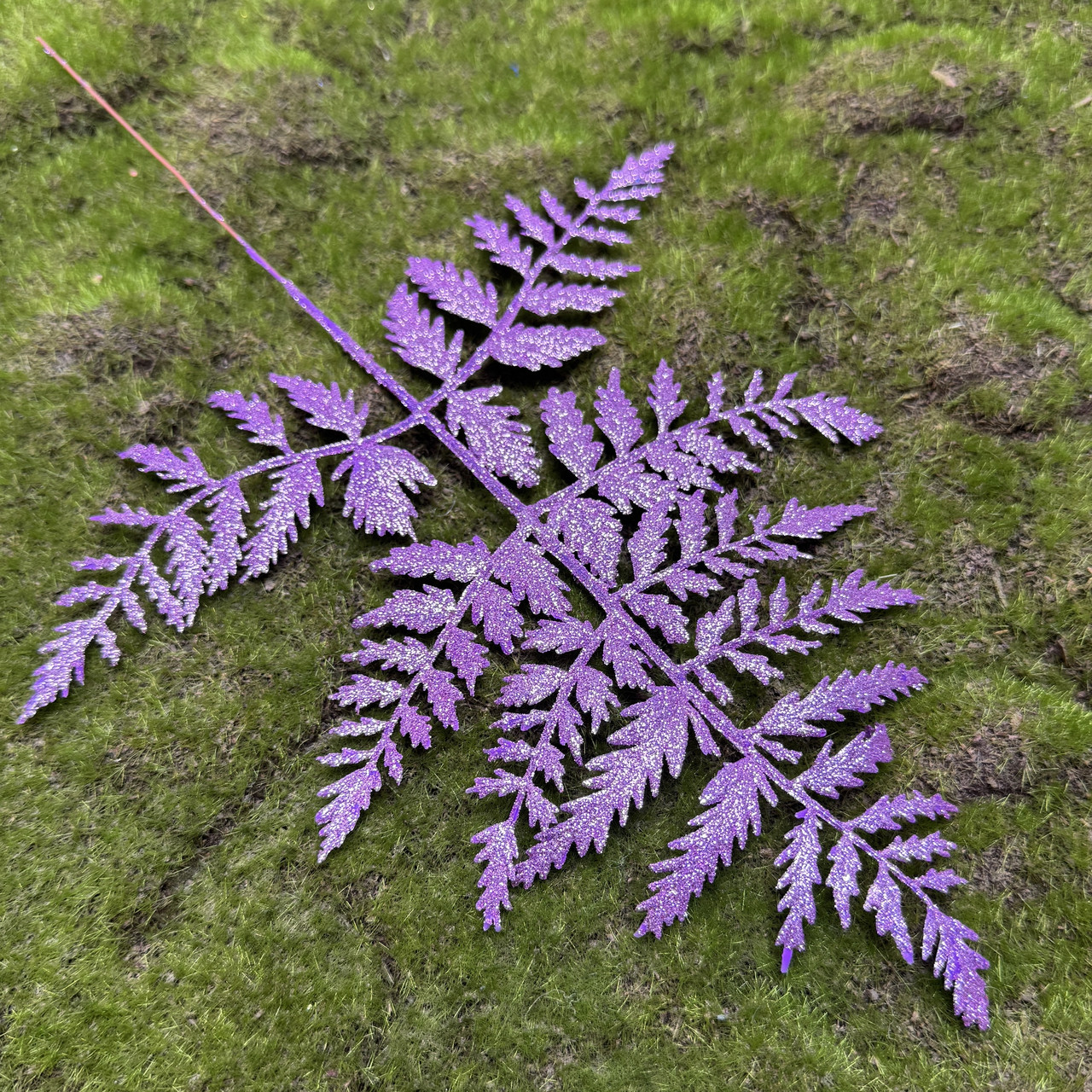 Штучна блискуча гілка пурпурна (ZB65-V) | Д-36 см |Коробка-12 шт|виробник-Польща, фото 1