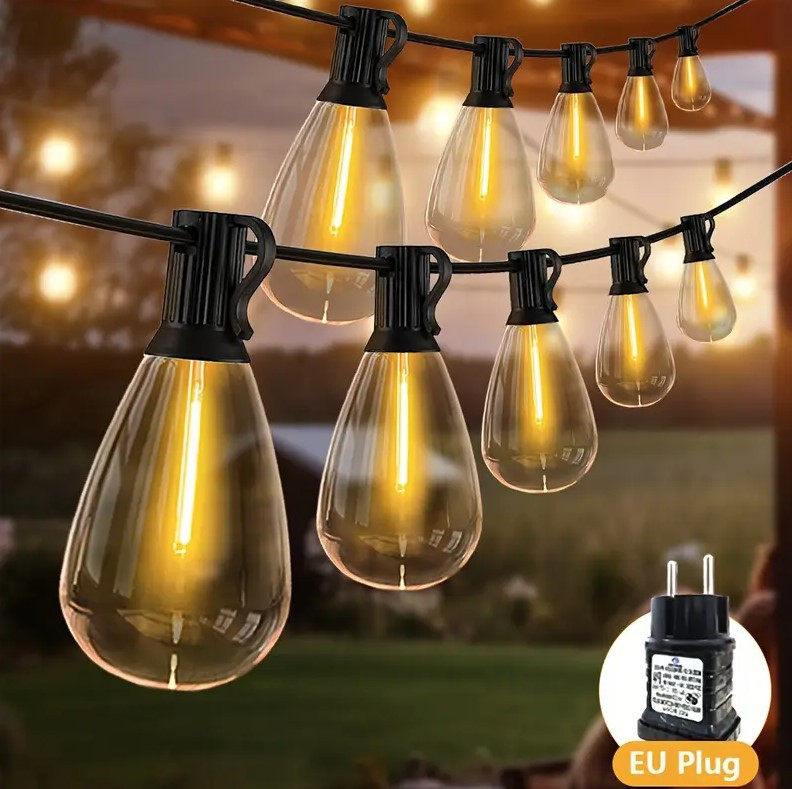 Світлодіодна гірлянда 10 метрів, 25 LED зі з'єднувачем, статичний режим, живлення від мережі 220 В. MA718