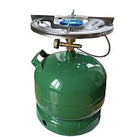 Балон газовий 5 літрів Green Зелений комплект із пальником