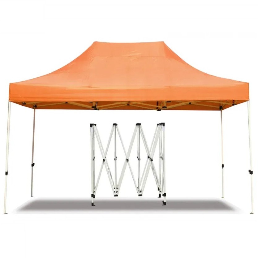 Розсувний намет 2*3 посилений Жовтогарячий (Білий каркас). sh23orangusil