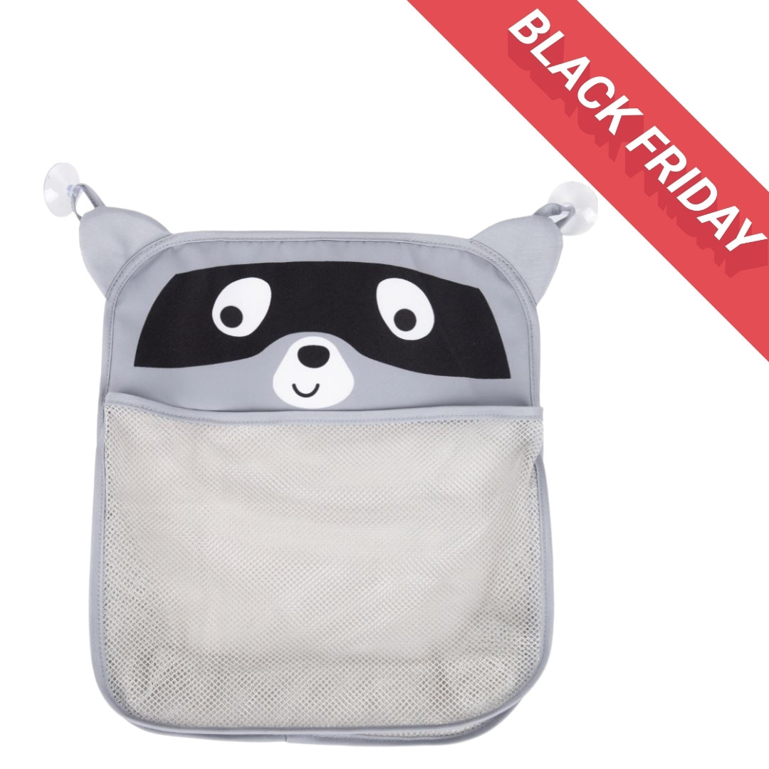 Дитяча сумка-органайзер у ванну кімнату на присоску FreeON Racoon, grey, фото 1