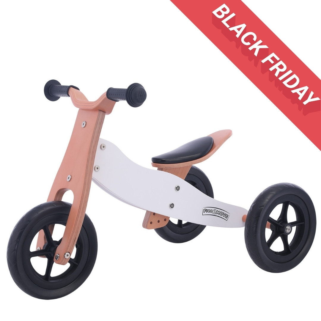 Біговел Free2Move 2 в1, brown - white, фото 1