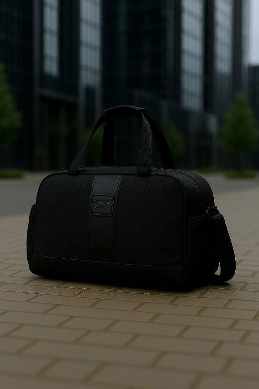 Чорна спортивна сумка 1000D - 2 бічні кишені