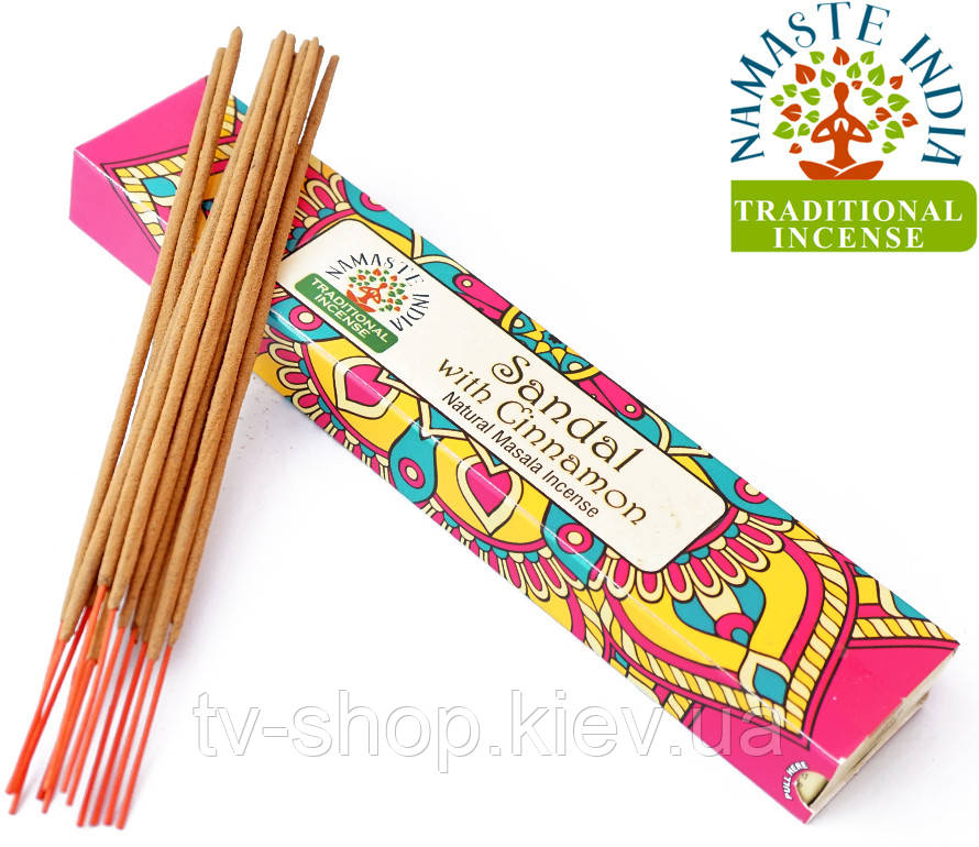 Ароматичні палички Сандал із корицею Namaste India Sandal Cinnamon, фото 1