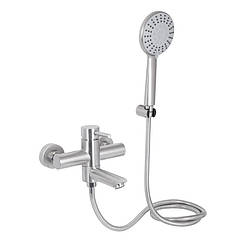 Змішувач для ванни Lidz Aria 006 з поворотним виливом (з душовим гарнітуром) (k35) LDARI006NKS34940 Nickel