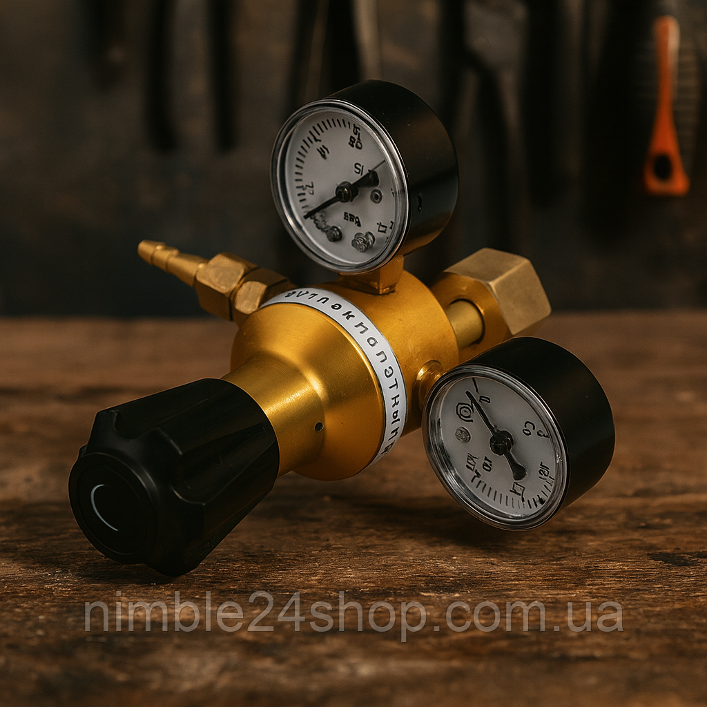 Редуктор вуглекислотний Jan Svarka УР-6-6, алюмінієвий корпус, манометр 16 МПа для балонів