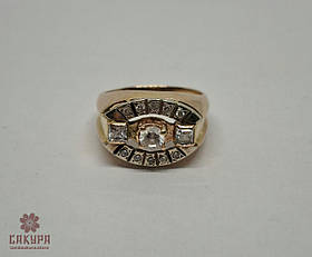 Золотий Перстень зі вставкою цирконій