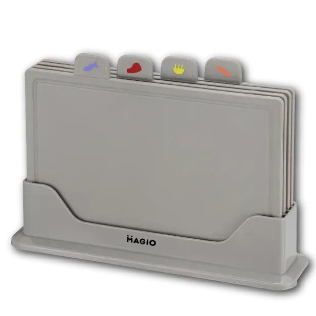 Набір обробних дощок Magio MG-1133 обробних для кухні на підставці щільні 4 предмети Сірий, фото 1