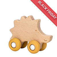 Дерев`яна іграшка FreeON їжачок на силіконових колесах