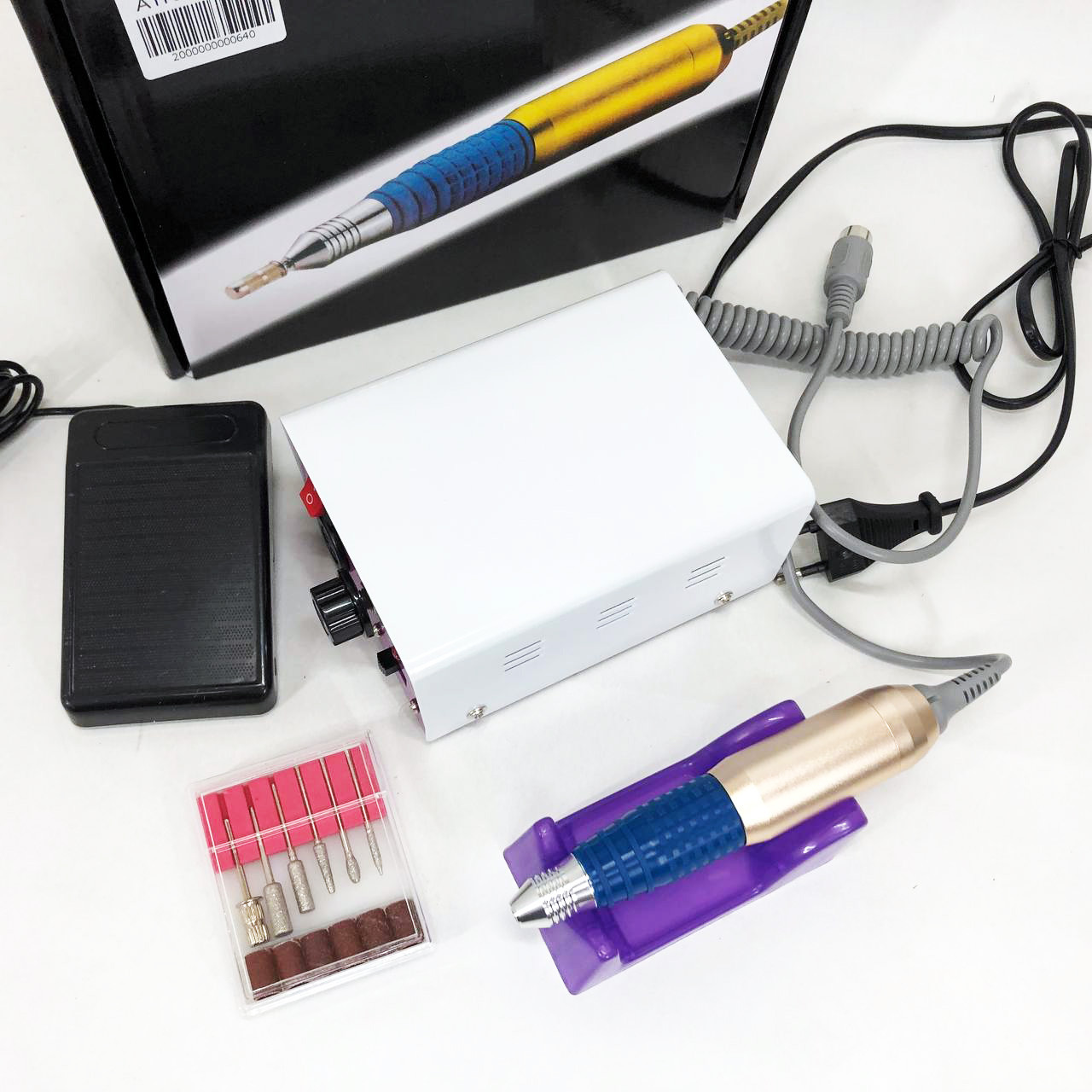 Фрейзер для нігтів, Фрези для манікюру педикюру, Фрезер апаратного манікюру Педикюрні апарати LW-84, фото 1