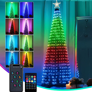 Смарт гірлянда на ялинку управління з телефону, usb 400 led 10 ниток по 2 метри, Bluetooth анімація Twinkly lights