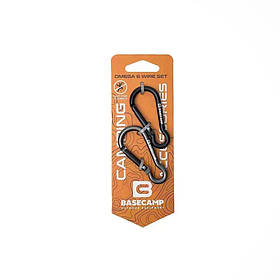 Набір алюмінієвих сервісних карабінів Base Camp Omega 6 Straight Set, 2 шт, Black/Grey