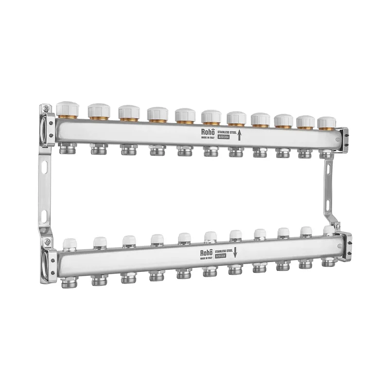 Колектор із термостатичними та запірними клапанами Roho R805-11 — 1"х 11 вих. (RO0065), фото 1