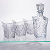 Набір для напоїв графин та 6 склянок для напоїв із товстого скла прозорий 64486-26, фото 4
