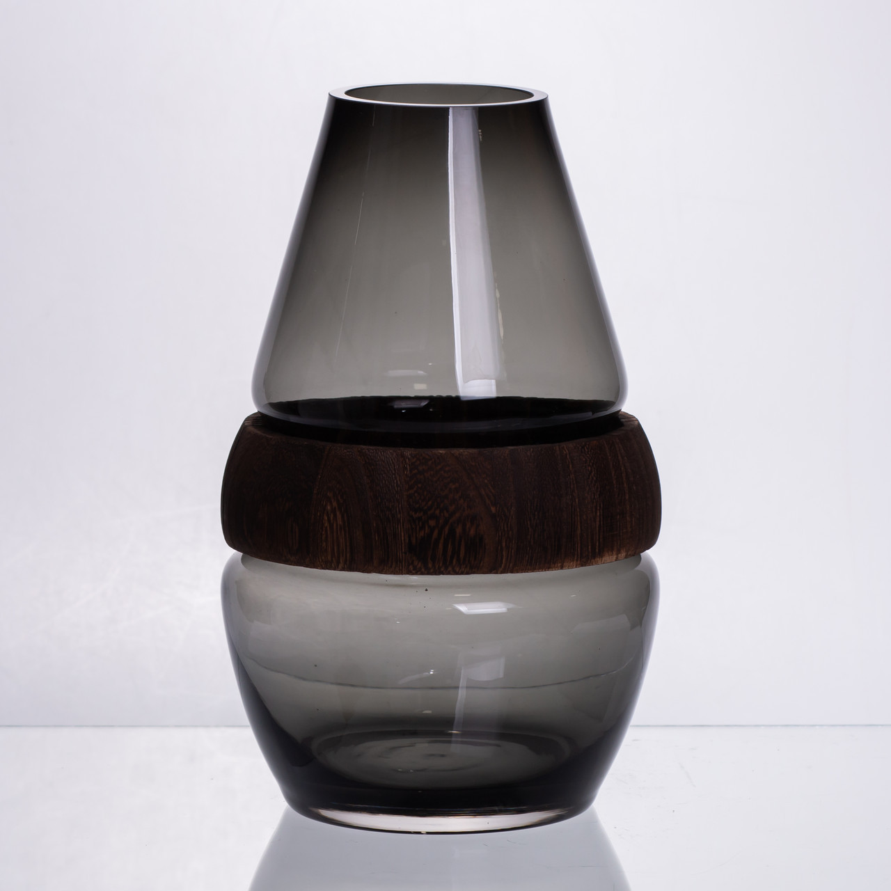 Скляна ваза з деревом кругла прозора HP-32-6, фото 1