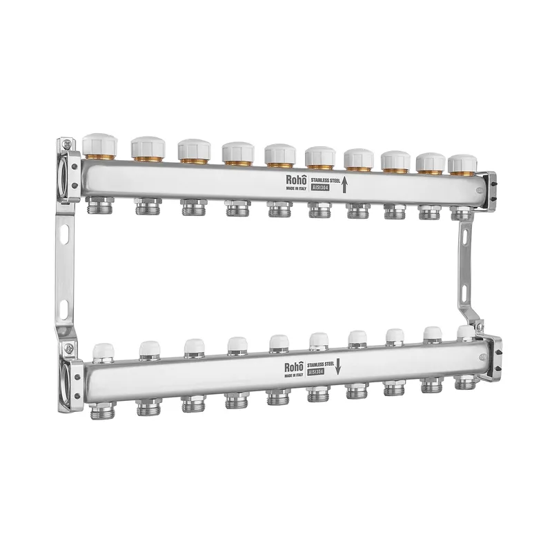 Колектор із термостатичними та запірними клапанами Roho R805-10 — 1"х 10 вих. (RO0064), фото 1