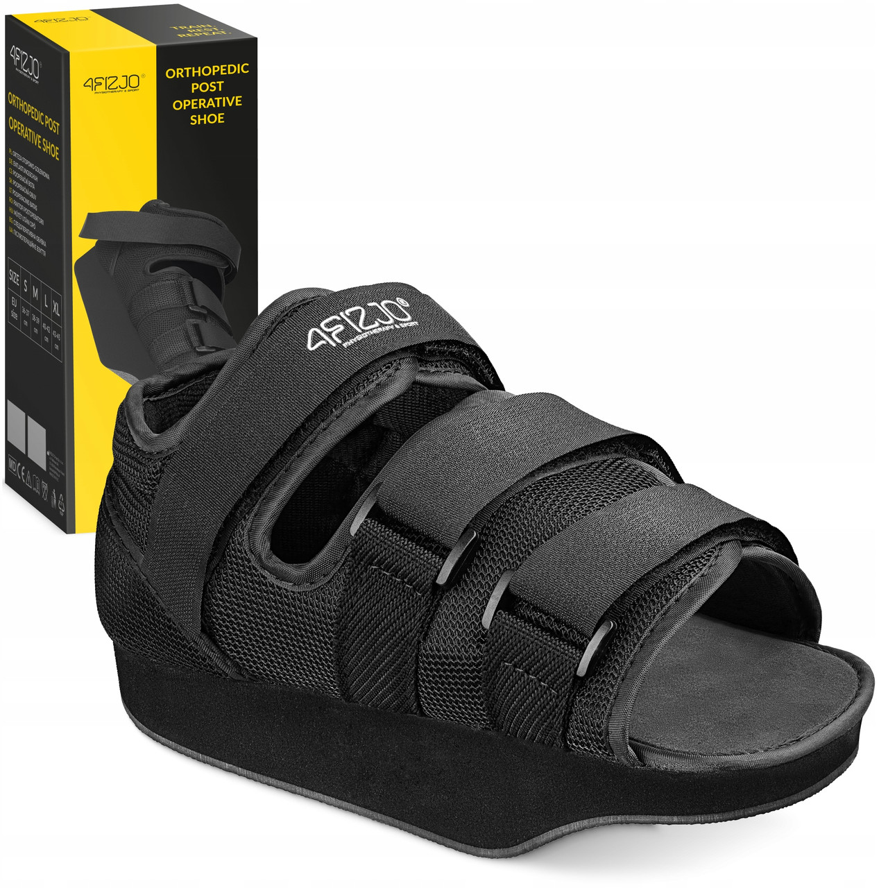 Взуття Барука післяопераційне 4FIZJO MED з розвантаженням переднього відділу Size XL Black (P-5905973407267), фото 1