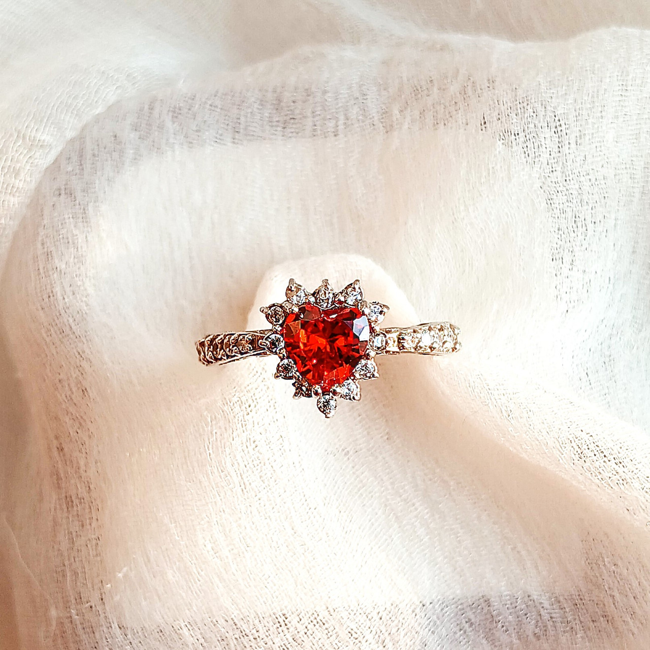 Каблучка срібна родована "Серце", фото 1