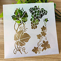 Трафарет для торта Виноград 13 на 13 см сірий