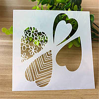 Трафарет для торта Сердечка 13 на 13 см сірий