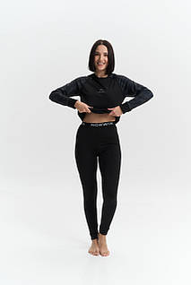 Термобілизна NORWIN Dark Pixel, чорний теплий жіночий комплект (кофта + штани)