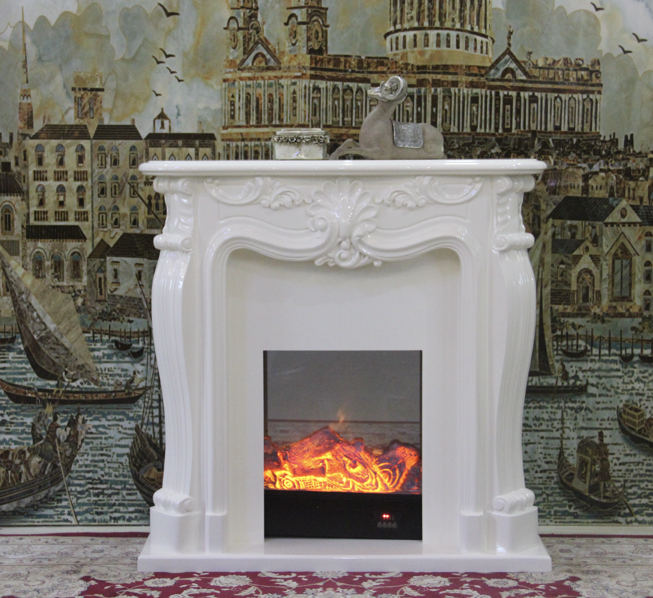 Електро камін білий класичний VA 026W