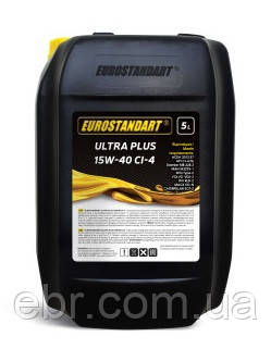 Олива моторна мінеральне Eurostandart Ultra Plus 15W-40 CІ-4/SL 5L, фото 1
