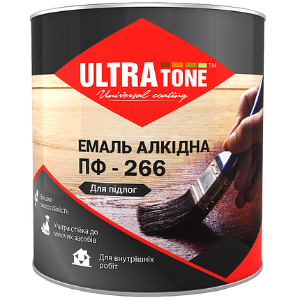 Емаль ПФ-266 для підлоги «ULTRAtone» Золотаво-коричнева 2.8кг, фото 1