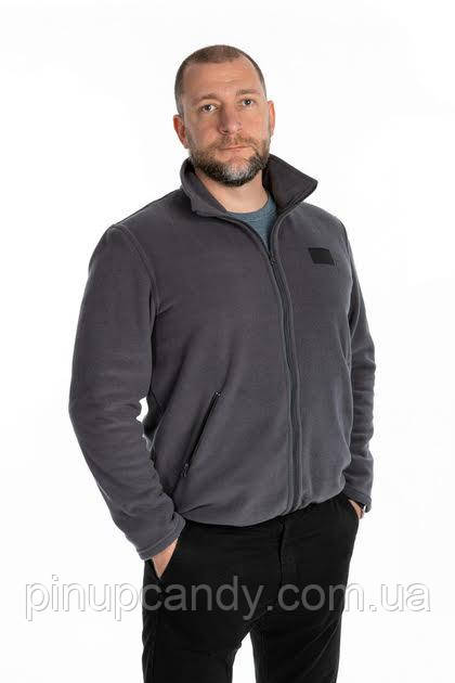 Чоловіча флісова тепла толстовка Lans 60/005a антрацит сіра (розміри: M-3XL), фото 1