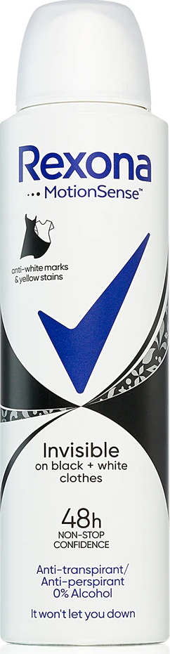 Дезодорант Rexona спрей Невидима на Чорному і Білому 150 мл