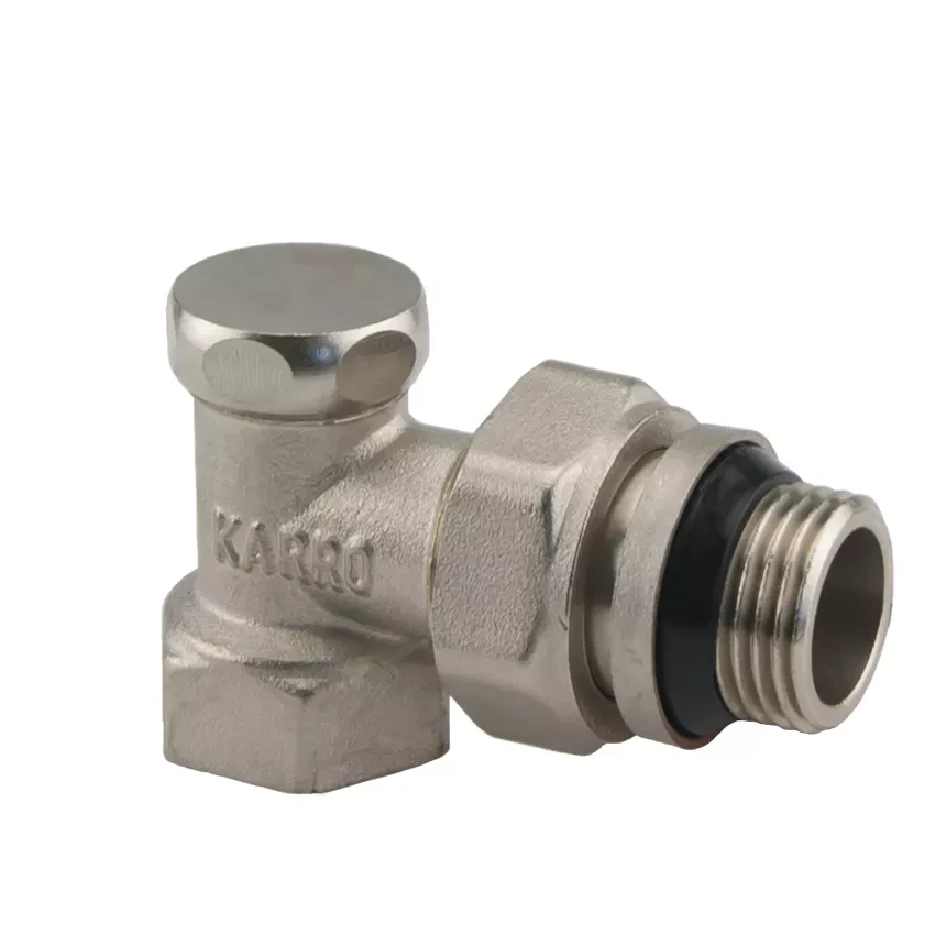 Кран рад. кутовий низ Super 1/2" з ущільн.рез. KARRO (KR329) {144/12}, фото 1